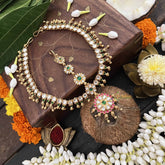 Vriksham Traditional Indian With Kundan 1 gm Gold Maang Tikka-Gold Bead-G20332